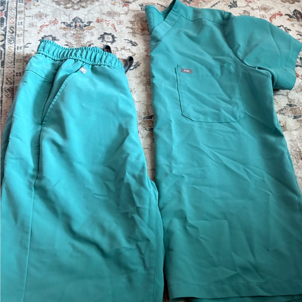 Figs teal scrubs set size medium